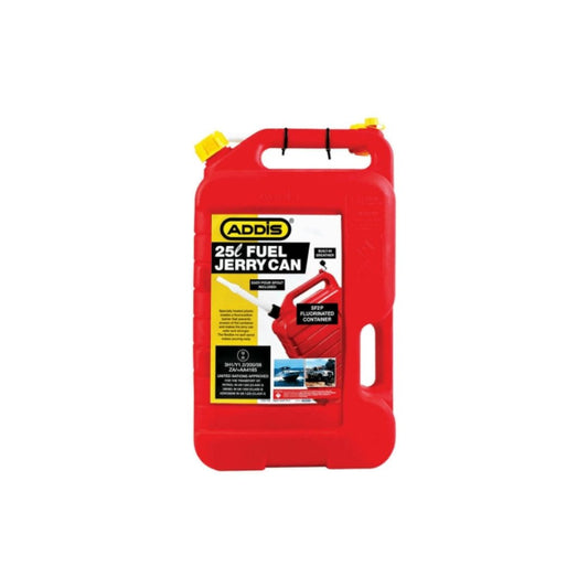 ADDIS JERRY CAN PLASTIC PETROL RED 25L LRG
