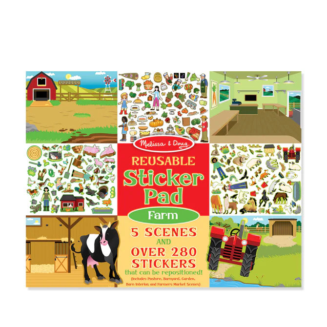 MELISSA AND DOUG FARM STICKER PADS RE-USABLE