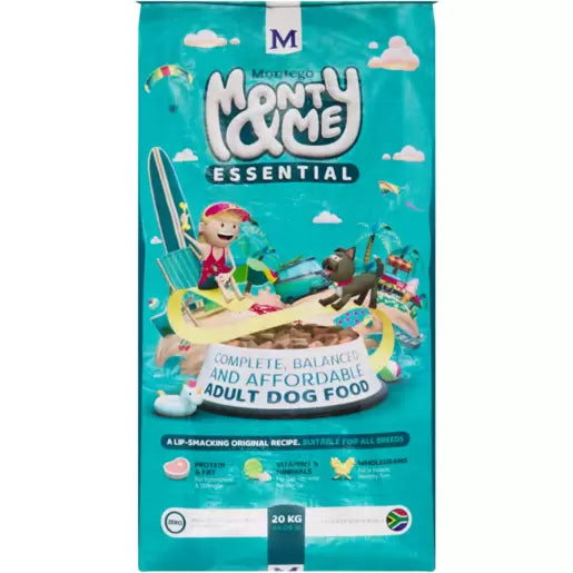 MONTY & ME ESSENTIAL ADULT DOG FOOD 20KG + 2KG FREE!
