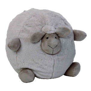 ROUND GREY LAMB PLUSH TOY