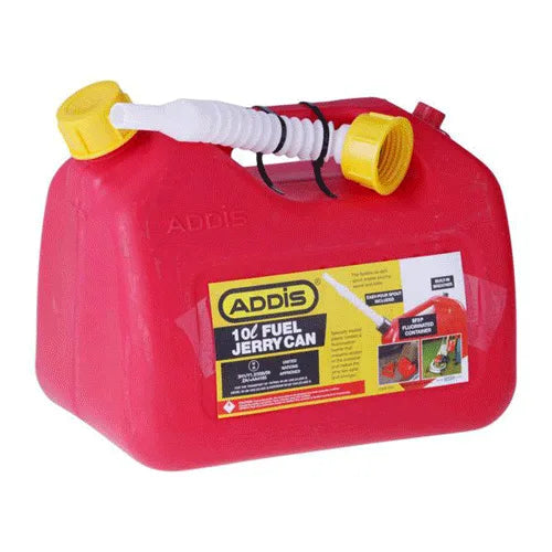ADDIS JERRY CAN PLASTIC PETROL RED 10L SML