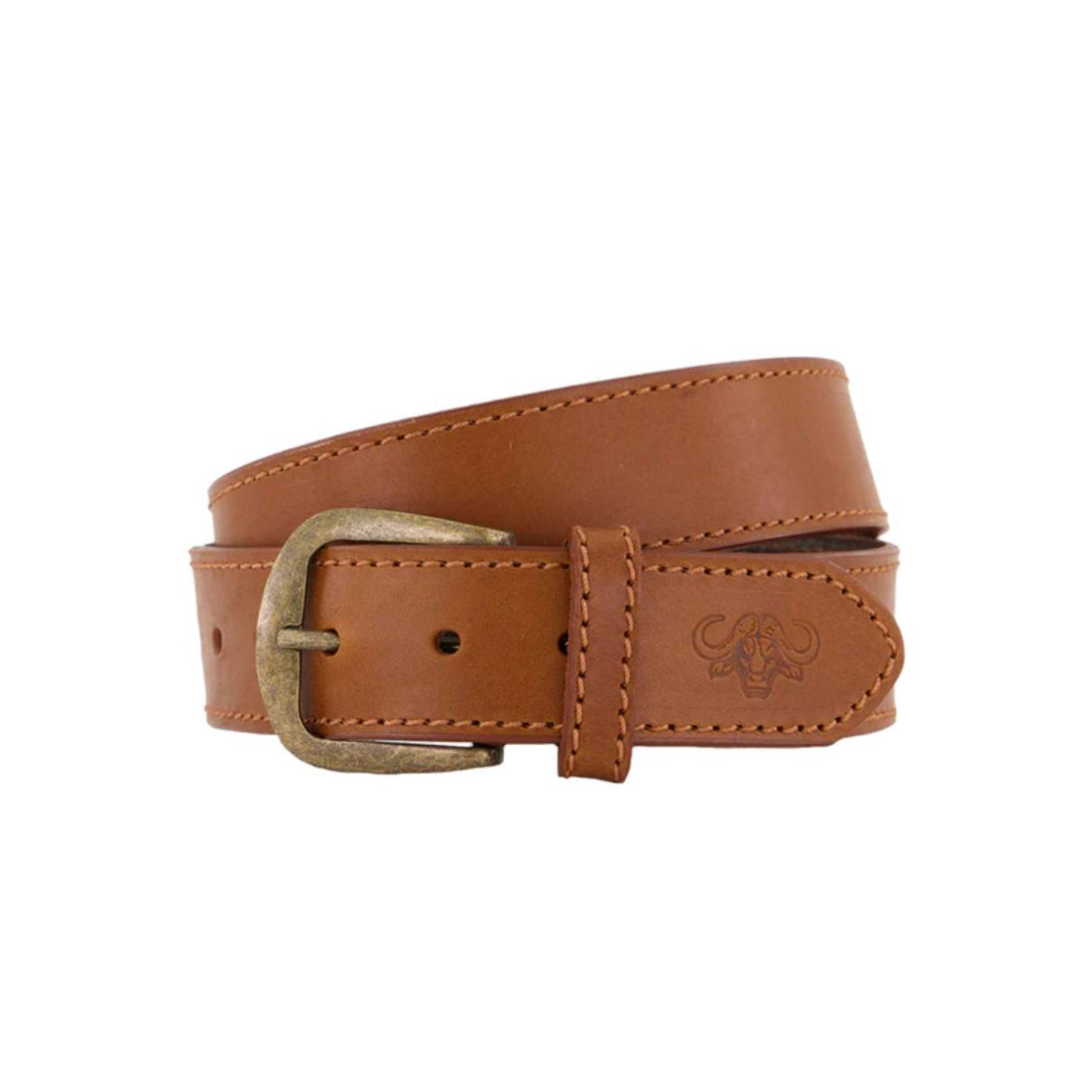 SNIPER BELT THICK STITCH LEATHER TAN