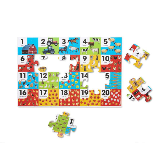 MELISSA AND DOUG PUZZLE FLOOR FARM NUMBERS 24 PIECE