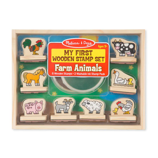 MELISSA & DOUG WOODEN STAMP SET BABY FARM ANIMALS