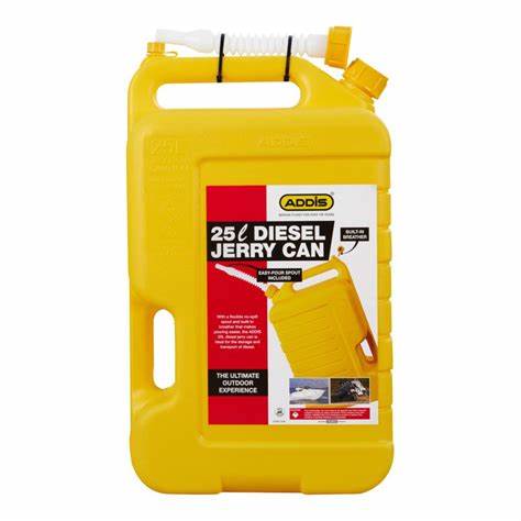 ADDIS JERRY CAN PLASTIC DIESEL YELLOW 25L
