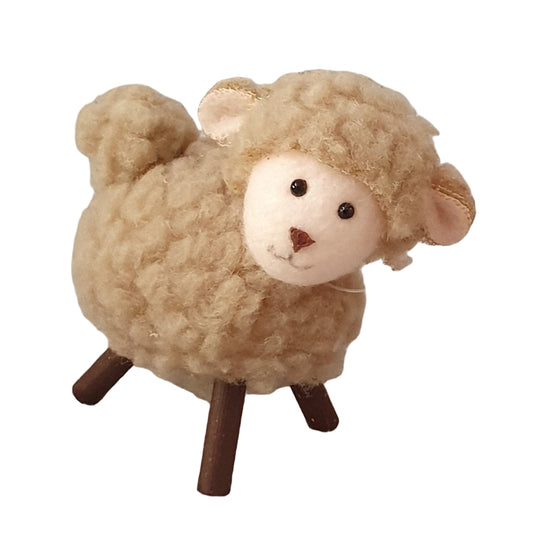 STANDING LAMB BEIGE 8CM