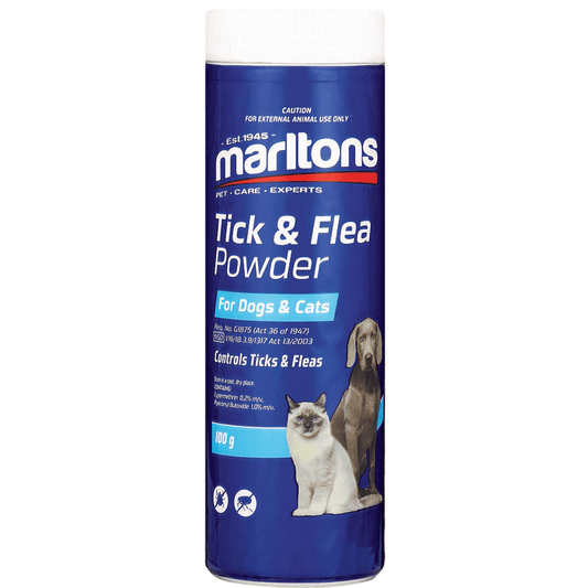 MARLTONS TICK & FLEA POWDER FOR DOGS & CATS 100G