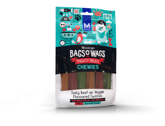 MONTEGO CHEWIES  BEEF& VEGGIE TWISTIES 120G