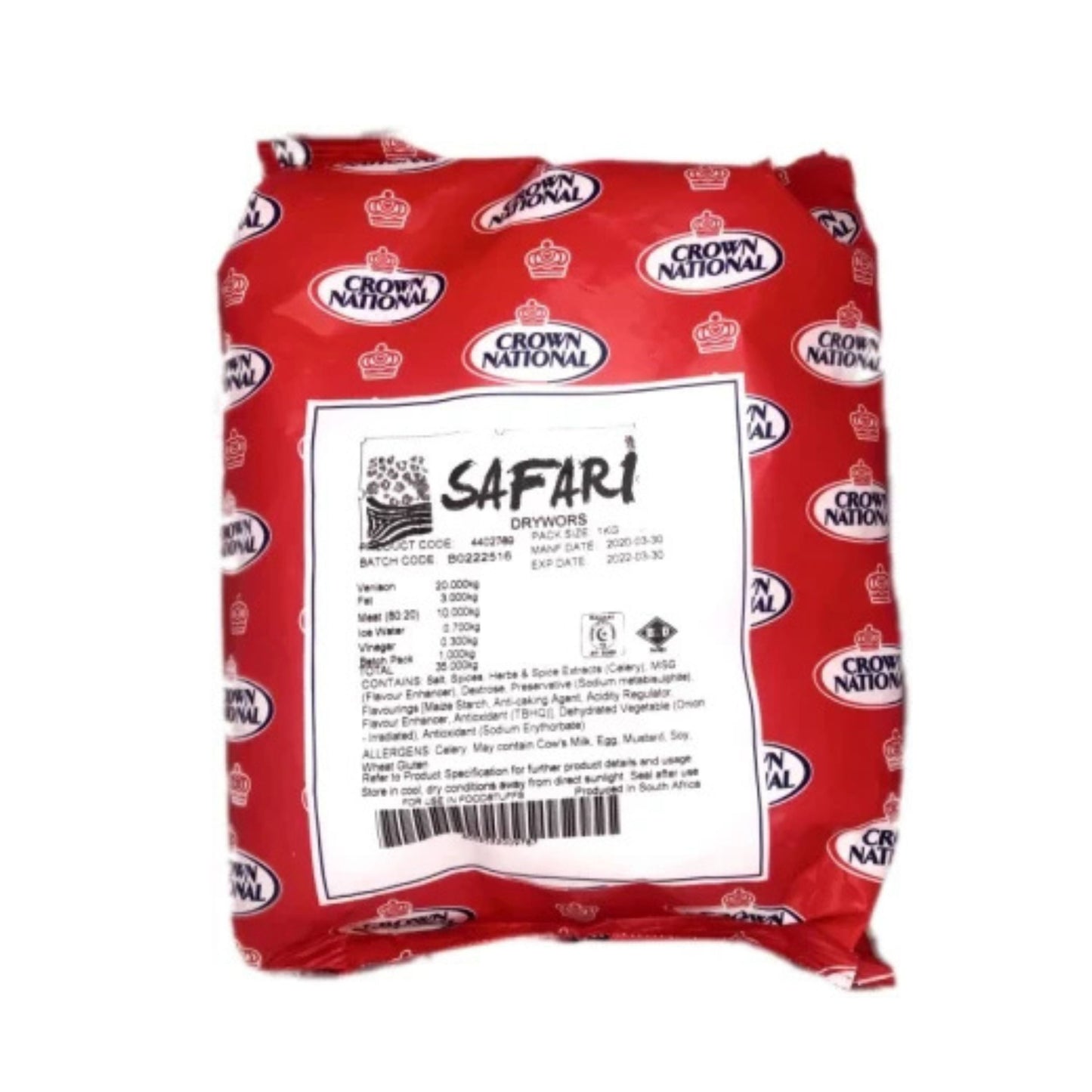 SAFARI SPICE DRY WORS CROWN 1KG