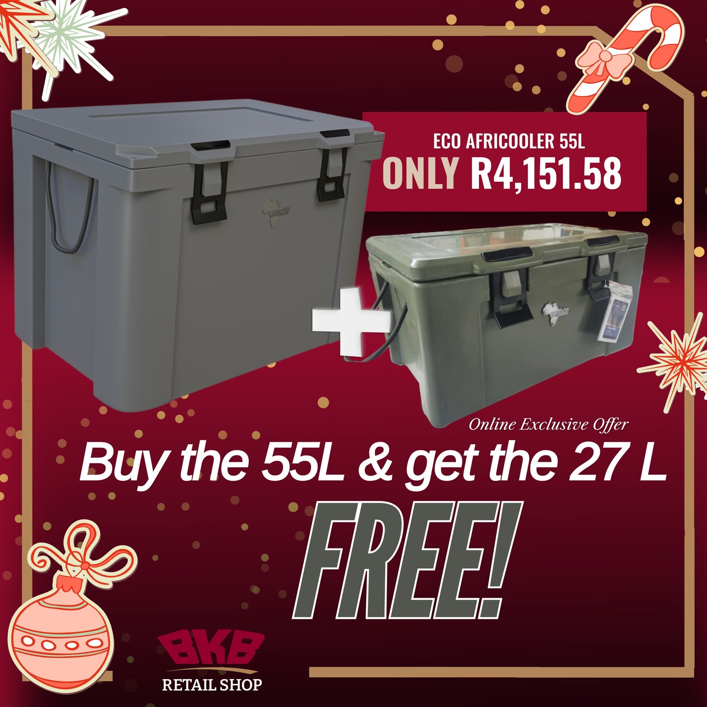 ECO AFRICOOLER GREY 55L + 27L FREE