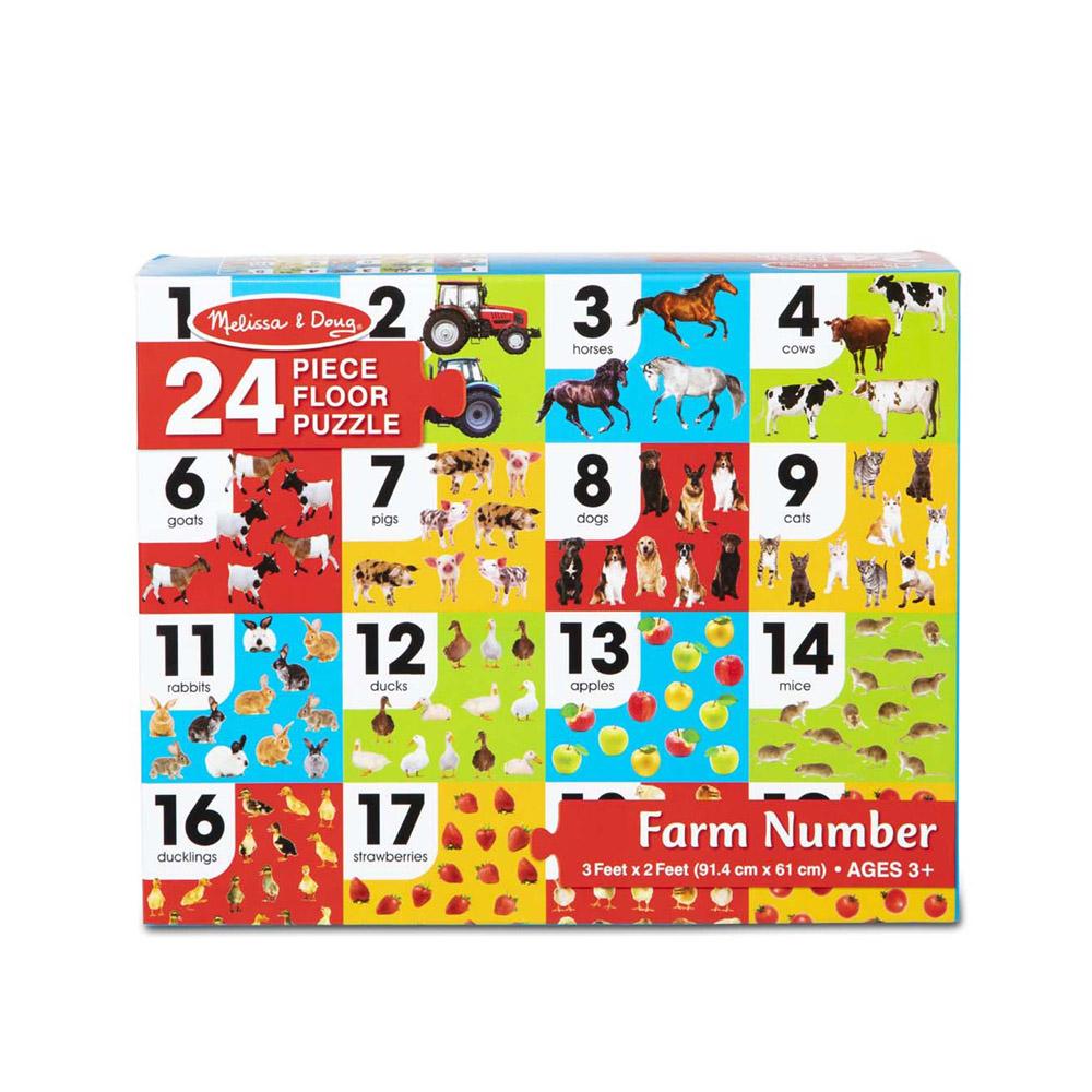 MELISSA AND DOUG PUZZLE FLOOR FARM NUMBERS 24 PIECE