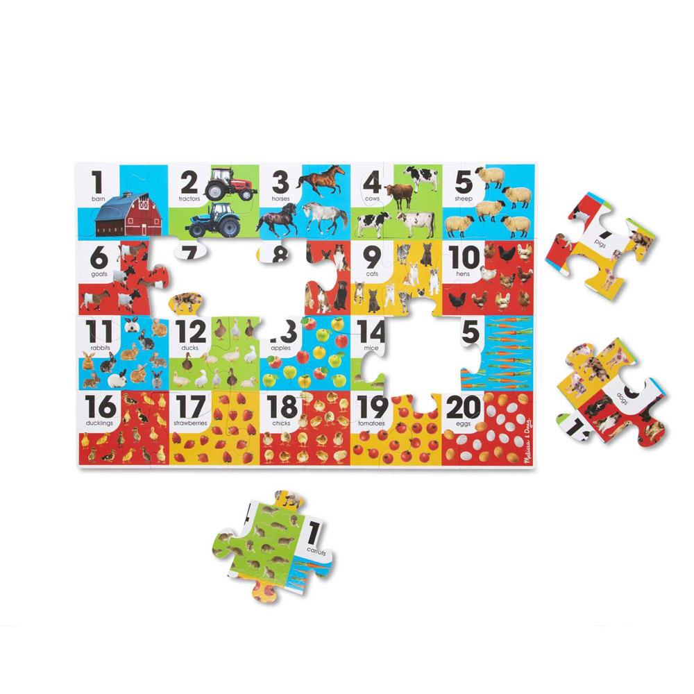 MELISSA AND DOUG PUZZLE FLOOR FARM NUMBERS 24 PIECE