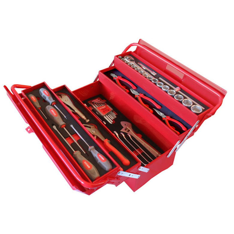 TITAN TOOL BOX 5-TIER WITH 5 INSERTS TOOLS 52PC