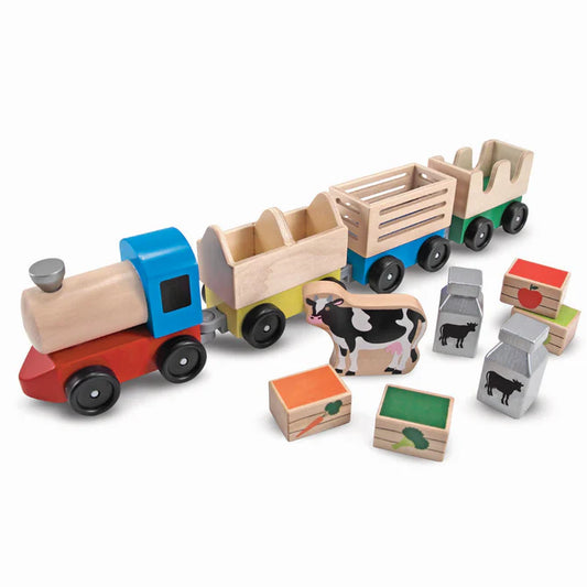 MELISSA AND DOUG WOODEN FARM TRAIN