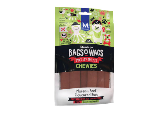 BAGS O'WAGS  BEEF BARS CHEWIES 120G